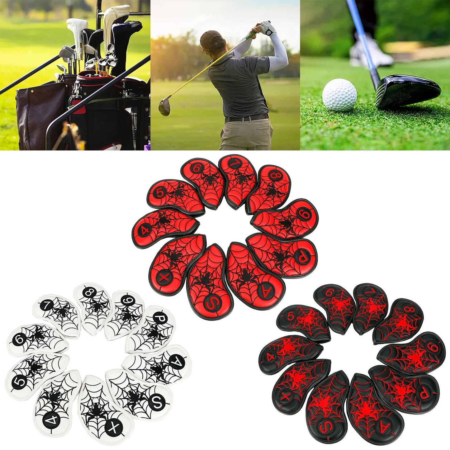 10Pcs/Pack Golf Club Iron Headcover Set Accessories Outdoor Red