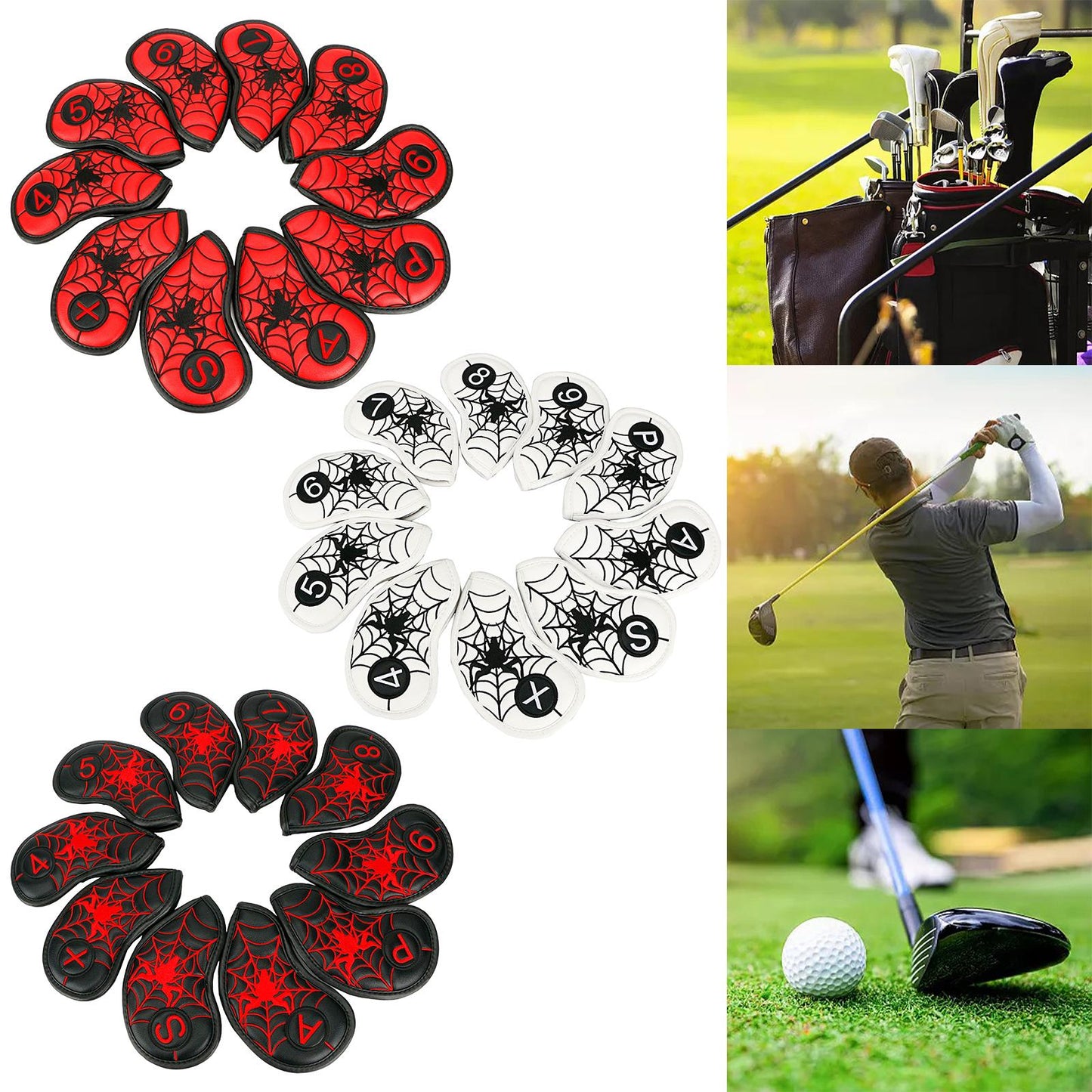 10Pcs/Pack Golf Club Iron Headcover Set Accessories Outdoor Red