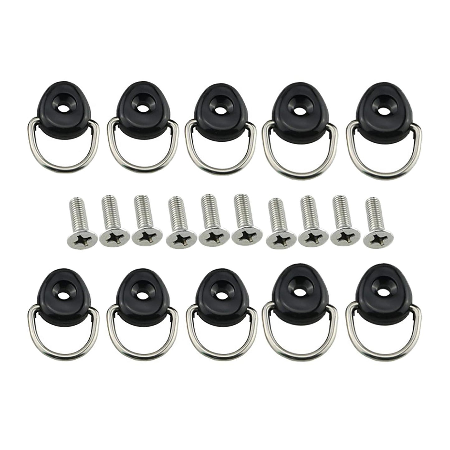 10x Kayak D Rings Safety Deck Fitting Tie Down Loop Elastic Rope Pull Buckle