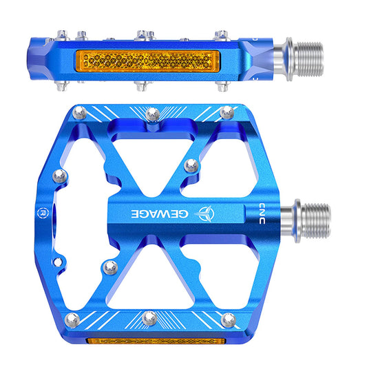 2Pc Mountain Bike Pedals Reflective Road MTB Bicycle Platform Blue