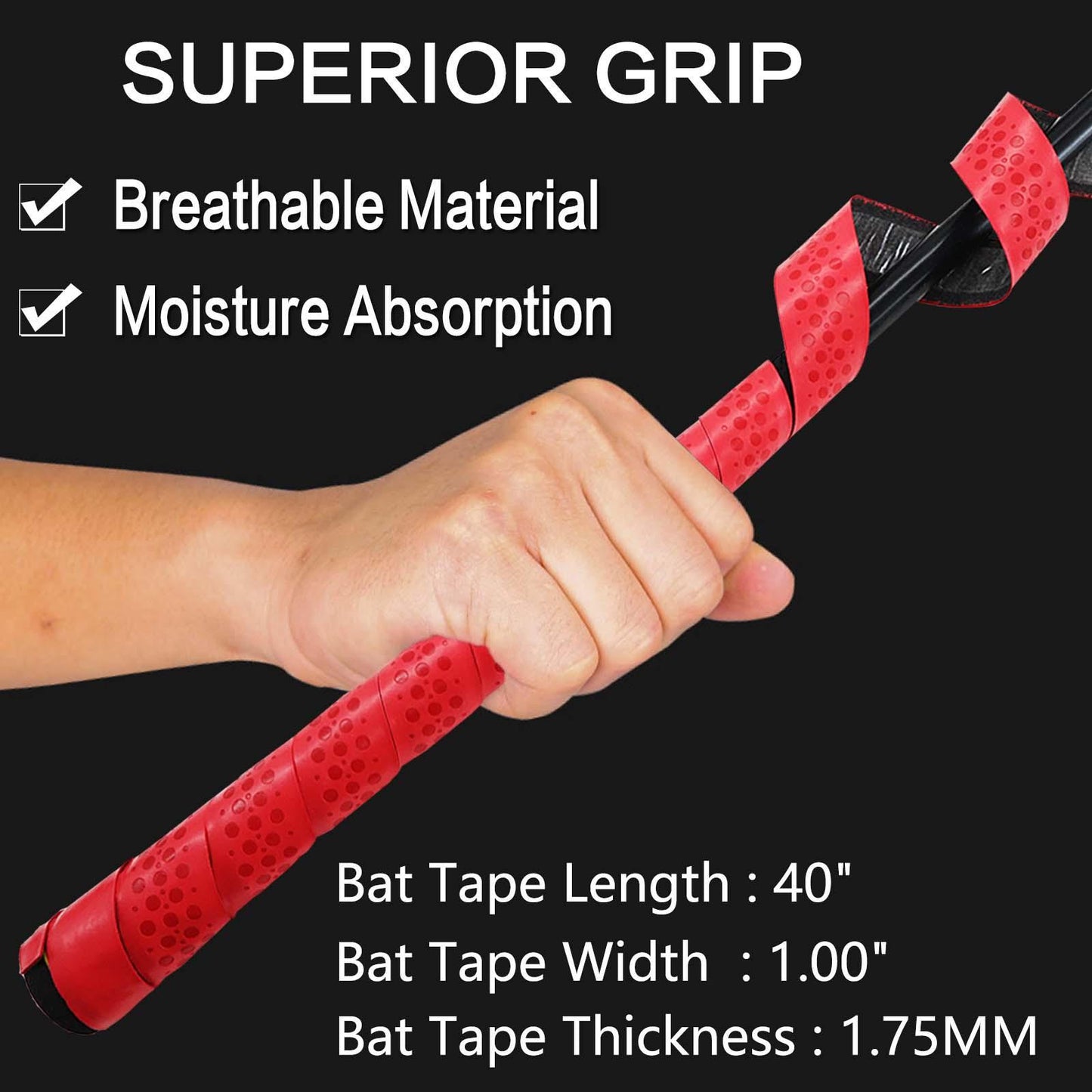 2 Pieces Golf Grip Wrapping Tapes Overgrip Tapes Golf Grip Accessories Red