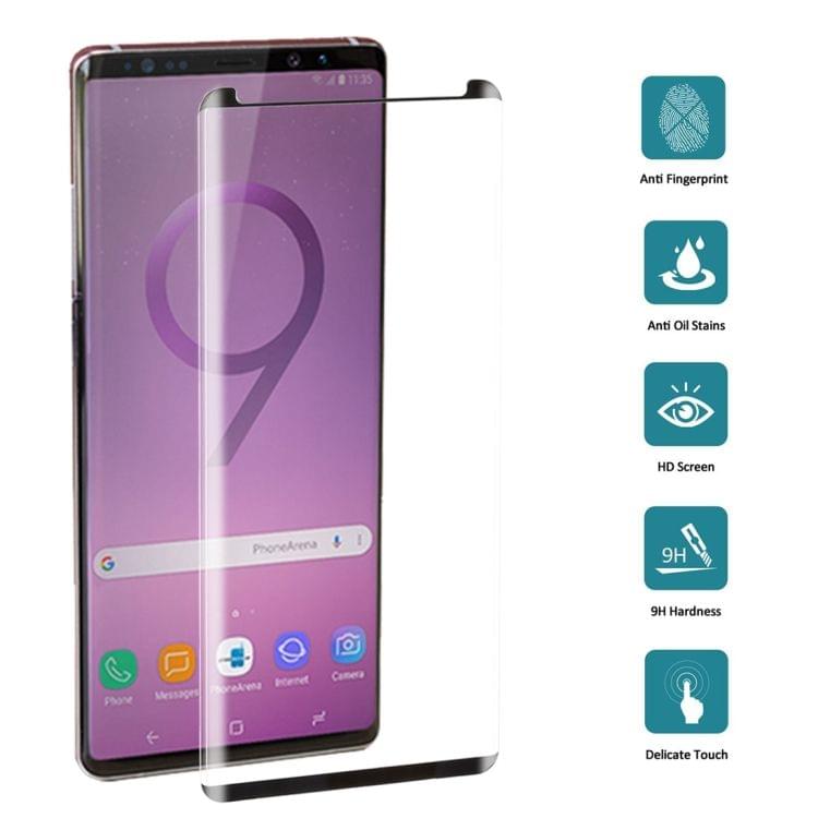Buy 0.26mm 9H 3D Curved Edge Non-full Screen Edge Glue Tempered Glass Film for Galaxy Note 9