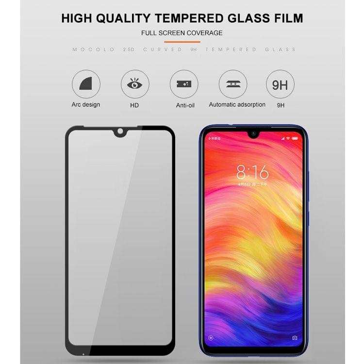 Buy mocolo 0.33mm 9H 2.5D Silk Print Tempered Glass Film for Xiaomi Redmi Note 7 (Black)