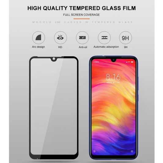 Buy mocolo 0.33mm 9H 2.5D Silk Print Tempered Glass Film for Xiaomi Redmi Note 7 (Black)