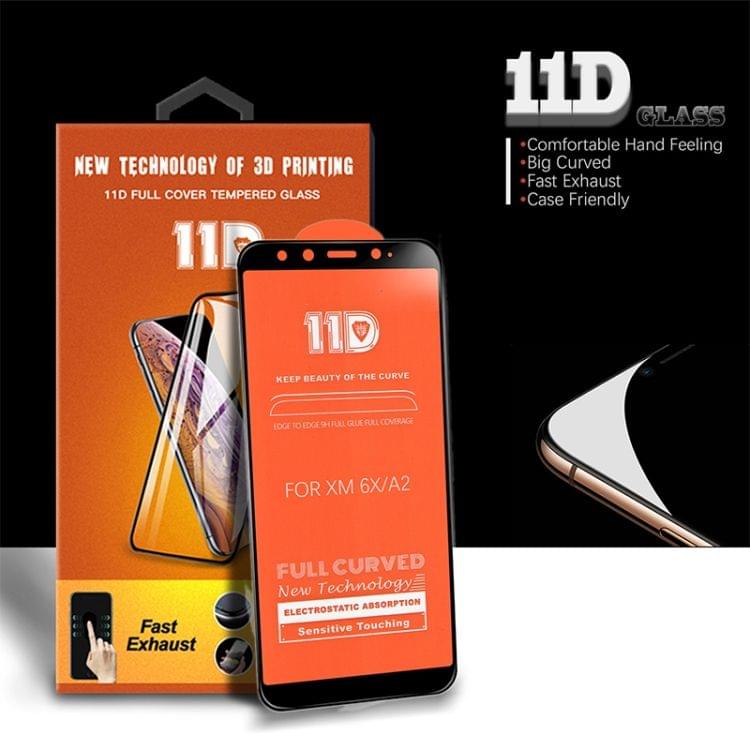 Buy mietubl Scratchproof 11D HD Full Glue Full Curved Screen Tempered Glass Film for Xiaomi Mi 6X / A2(Black)
