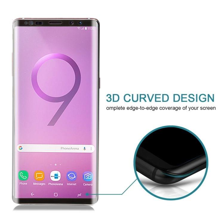 Buy 0.26mm 9H Surface Hardness 3D Curved Edge Full Screen Tempered Glass Film for Galaxy Note 9