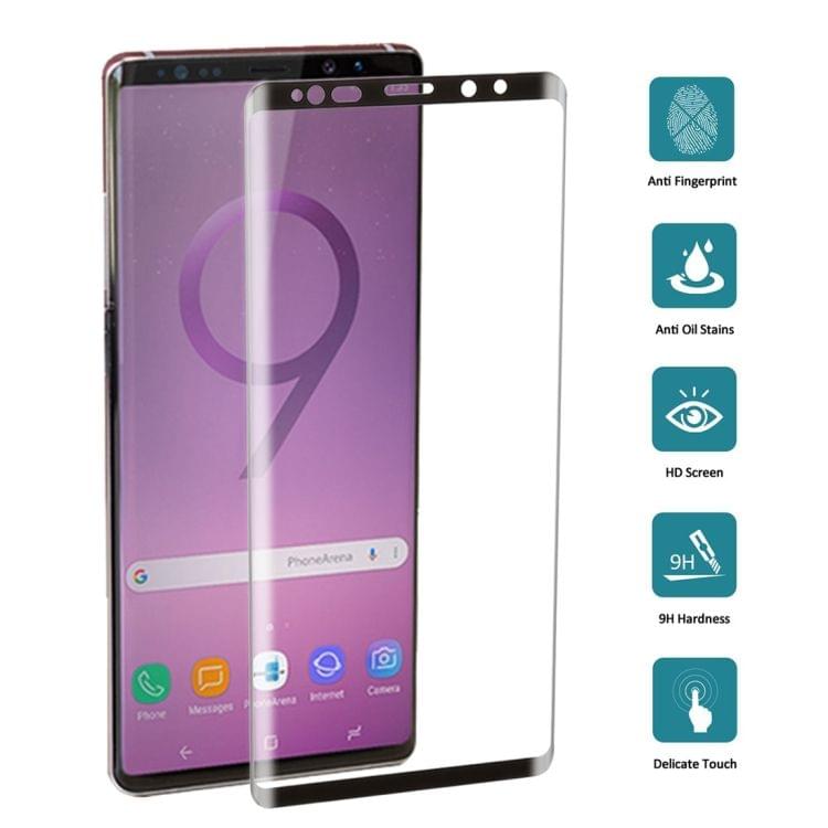 Buy 0.26mm 9H Surface Hardness 3D Curved Edge Full Screen Tempered Glass Film for Galaxy Note 9