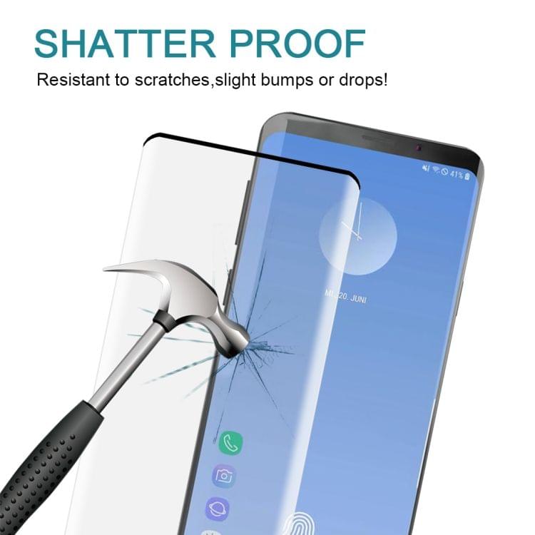 Buy 0.3mm 9H 3D Full Screen Tempered Glass Film for Galaxy S10, Screen Fingerprint Unlocking is Supported
