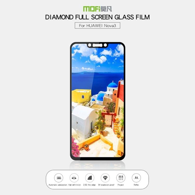 Buy MOFI 9H 2.5D Full Screen Tempered Glass Film for Huawei Nova 3 (Black)