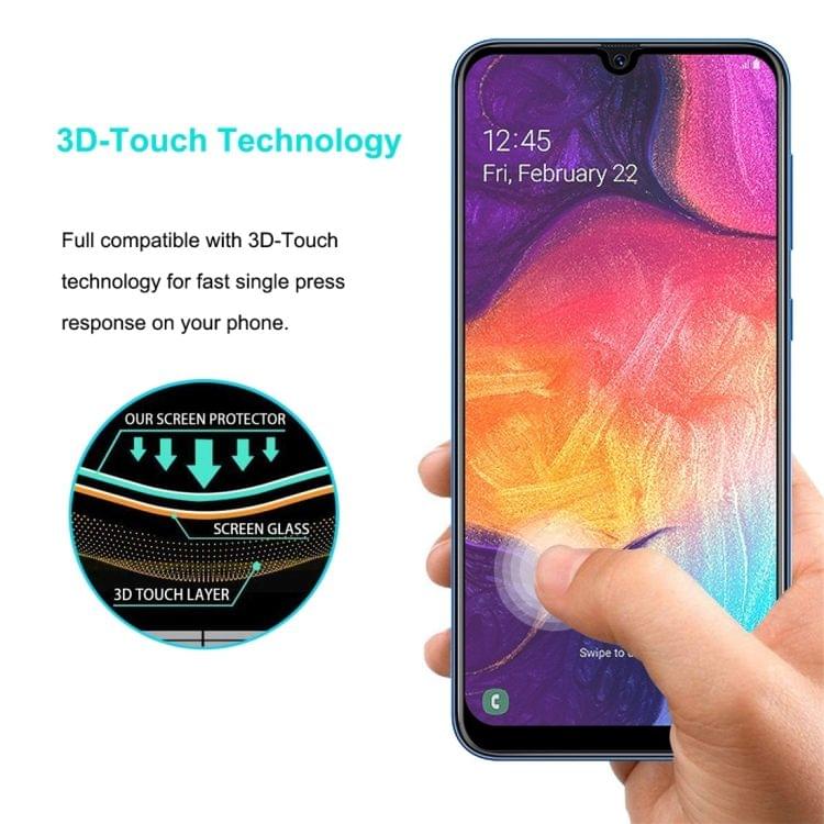 Buy ENKAY Hat-Prince 0.26mm 9H 6D Curved Full Screen Tempered Glass Film for Galaxy A30 / A50 (Black)