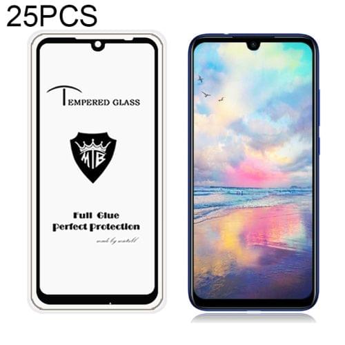 Buy 25 PCS MIETUBL Full Screen Full Glue Anti-fingerprint Tempered Glass Film for Xiaomi Redmi Note 7 (Black)