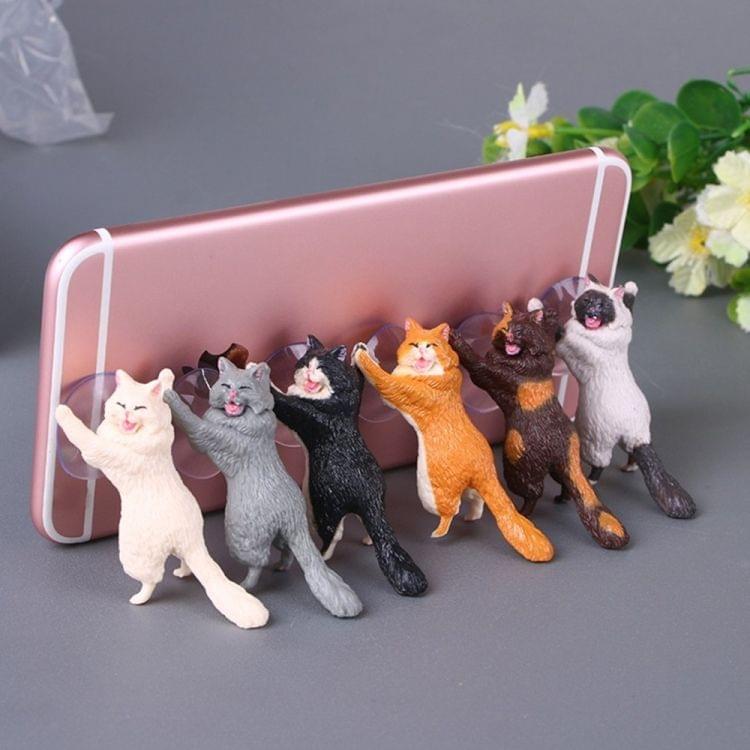 60 PCS Sucker Design Cute Cat Smartphone Holder(White 02)