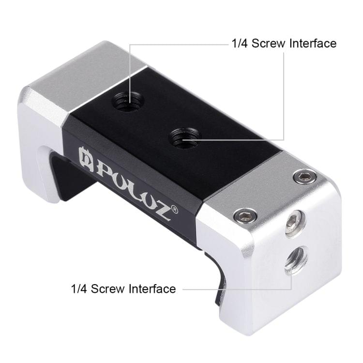 PULUZ Universal Phone Aluminum Alloy Clamp Holder Bracket with Cold Shoe