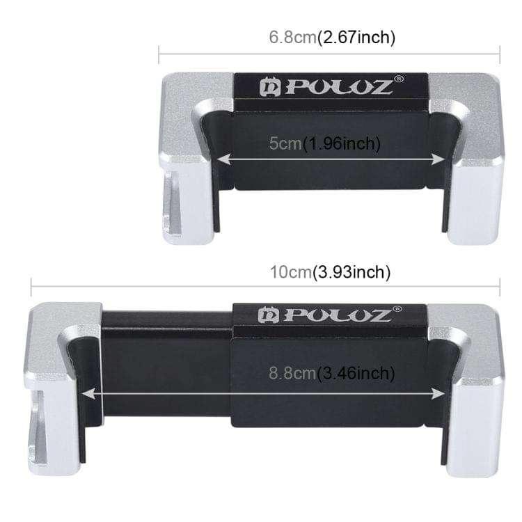 PULUZ Universal Phone Aluminum Alloy Clamp Holder Bracket with Cold Shoe