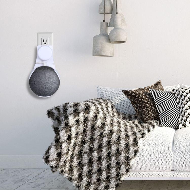Google Home Mini Wall Mount Hold Smart Speaker Wall Mounted Wall Bracket for Household Wall Hanging(White)