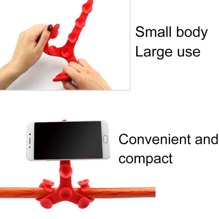 Simulation Octopus Shape Silicone Slacker Desk Phones Stand Holder (Red)