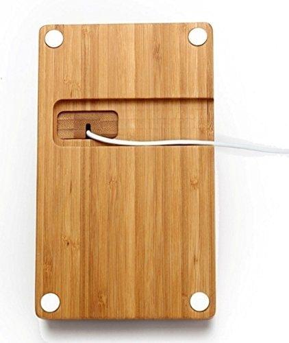 YM-UD06-1 3 in1 Bamboo Wood Charging Dock Docking Station Holder