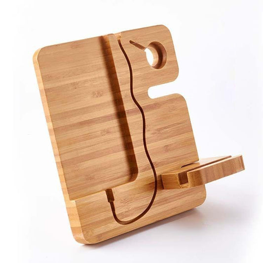 Multifunctional Creative Wooden Mobile Phone Bracket Holder for Smart Phones / Apple Watch