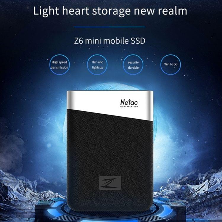 Netac Z6 480G USB-C / Type-C Portable Mini External SSD Mobile Hard Disk