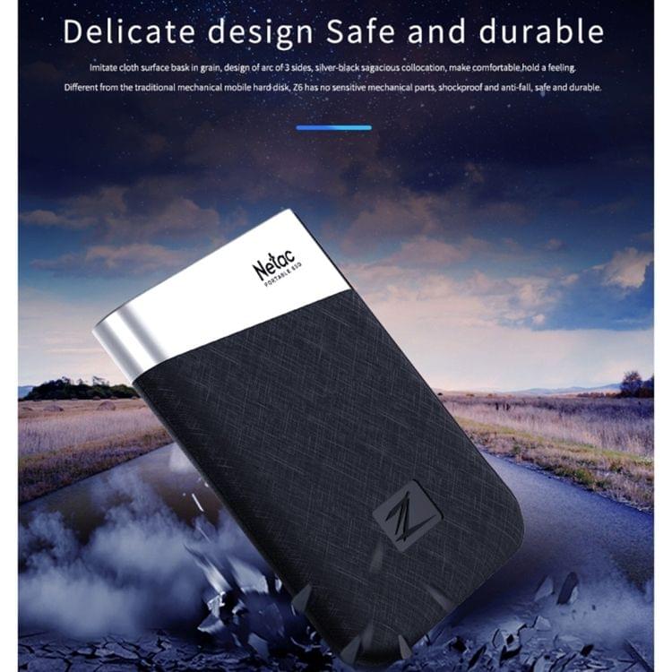Netac Z6 480G USB-C / Type-C Portable Mini External SSD Mobile Hard Disk