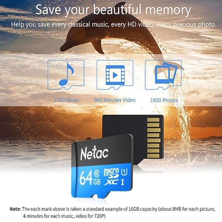 Netac P500 64GB Class10 Micro SD(TF) Memory Card