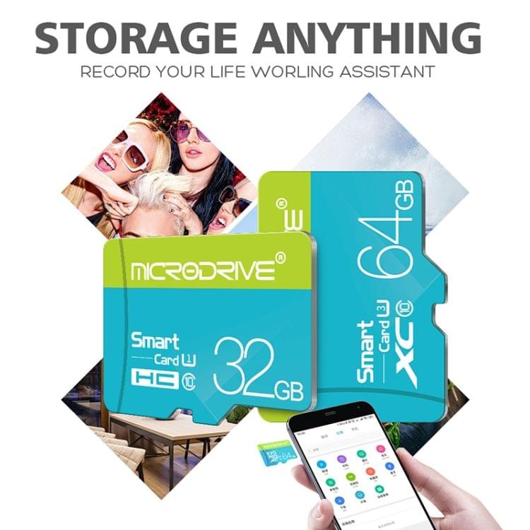 MICRODRIVE 64GB U3 Blue and Green TF(Micro SD) Memory Card
