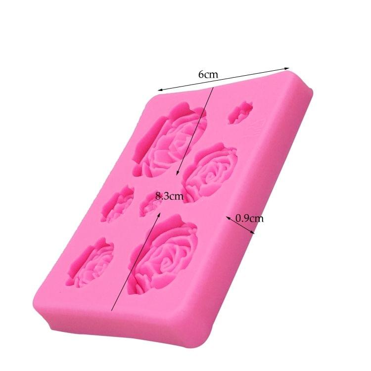 2 PCS DIY Handmade Soap Chocolate Fondant Baking Mold 3D Rose Flower Cake Decoration Silicone Mold(Gray)