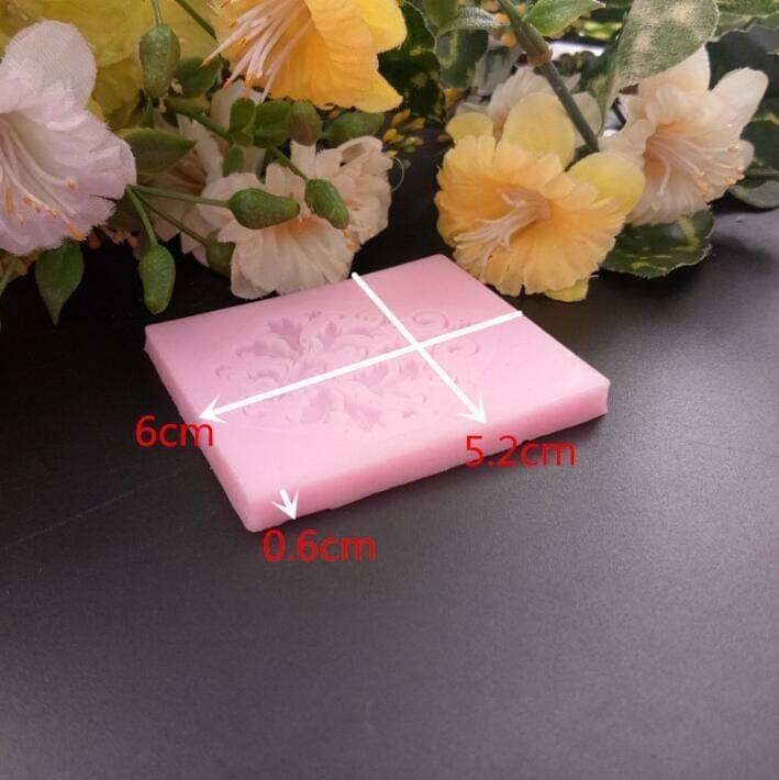 5 PCS European Style Lace Pattern Fondant Silicone Mold DIY Chocolate Cake Decoration Mold Baking Tools(Pink)