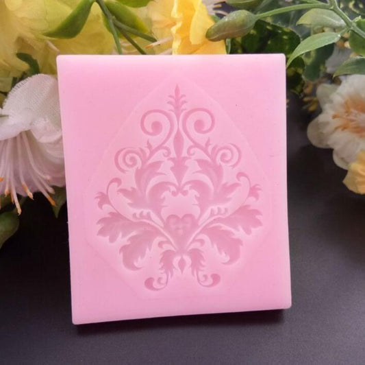 5 PCS European Style Lace Pattern Fondant Silicone Mold DIY Chocolate Cake Decoration Mold Baking Tools(Pink)