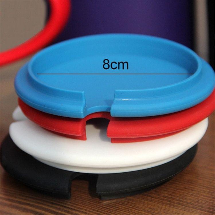 5 PCS Creative Cup Lids Food-grade Silicone Cup Cover Heat-resistant Safe Healthy Silicone Lid with Gap(White)