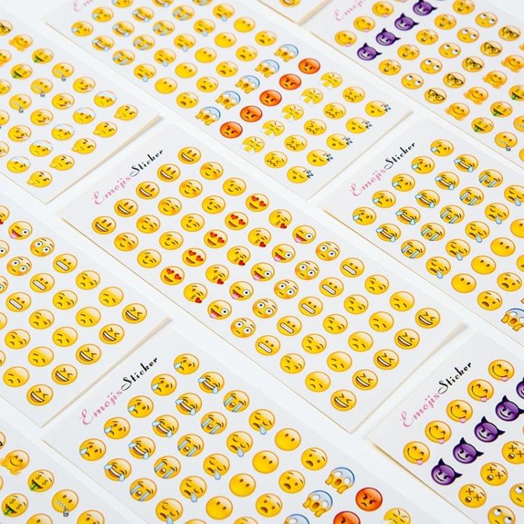 12 PCS Emoji Facial Stickers Creative Diary Decorative Sticker