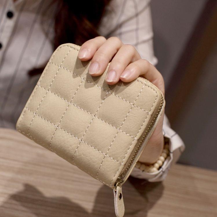 Women  Short Zipper Cute Coin Purse Mini Wallet(Black)