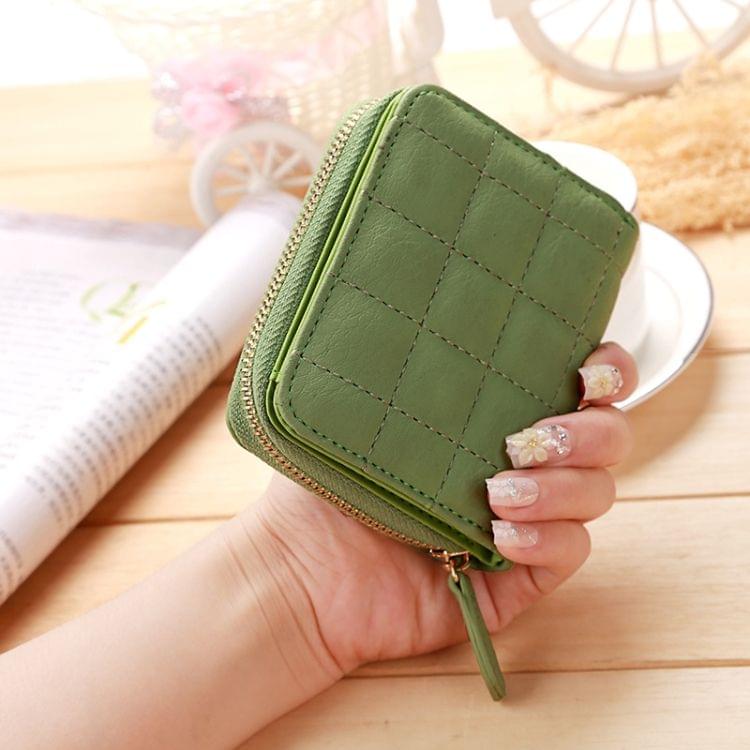Women  Short Zipper Cute Coin Purse Mini Wallet(Black)