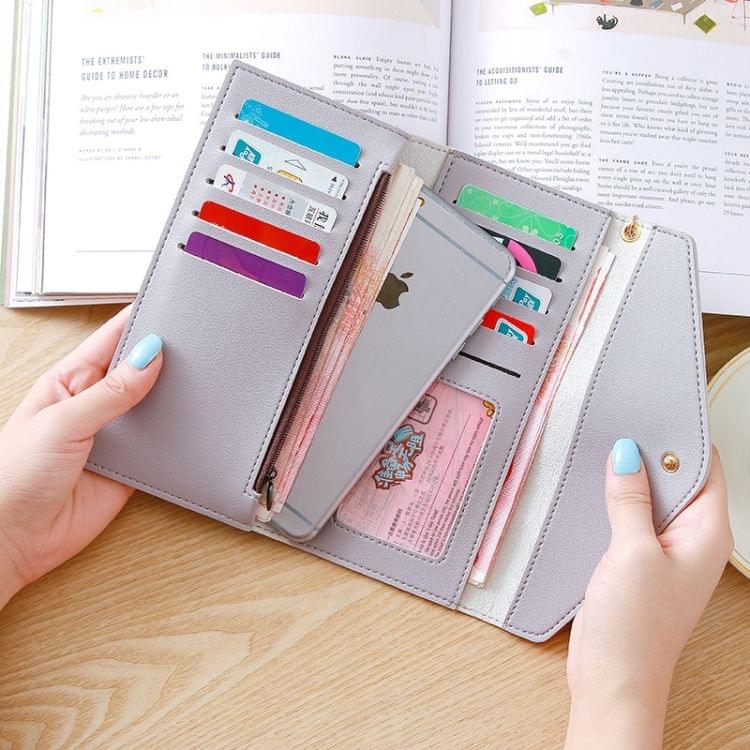 Long Wallet Women Purses Tassel Fashion Coin Purse Card Holder Wallets Female Clutch PU Leather Wallet(Pink)