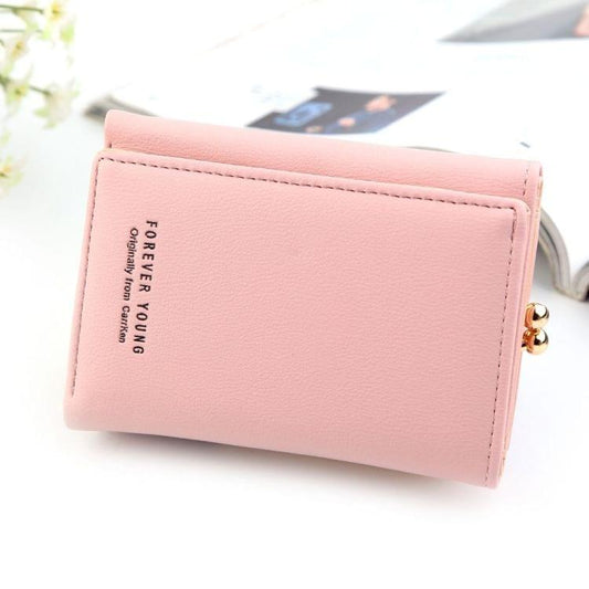 Short Wllet Lady Small Wallet Multi-Card Three Fold(Blue)