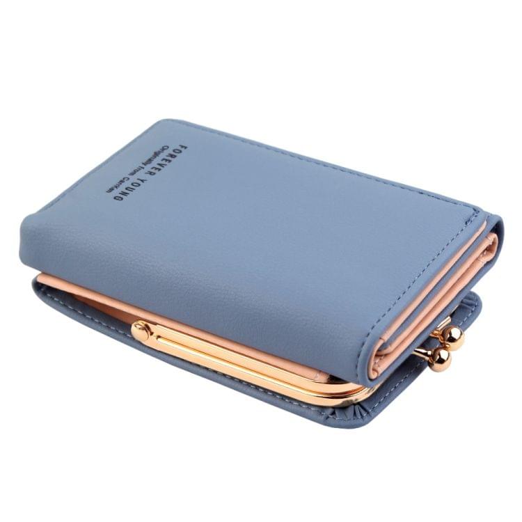 Short Wllet Lady Small Wallet Multi-Card Three Fold(Blue)