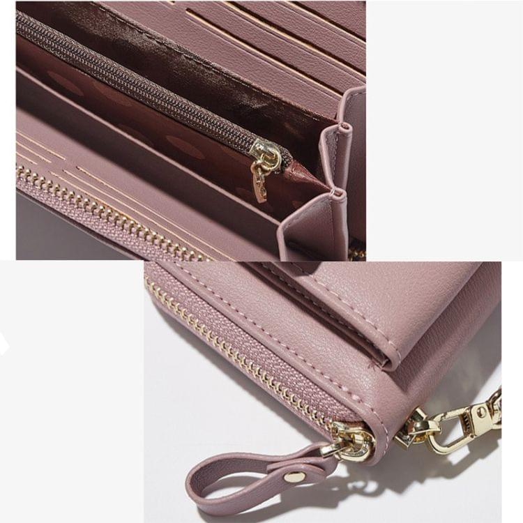 Long Woman Purse PU Leather Ladies Purses Card Holder(wine red)