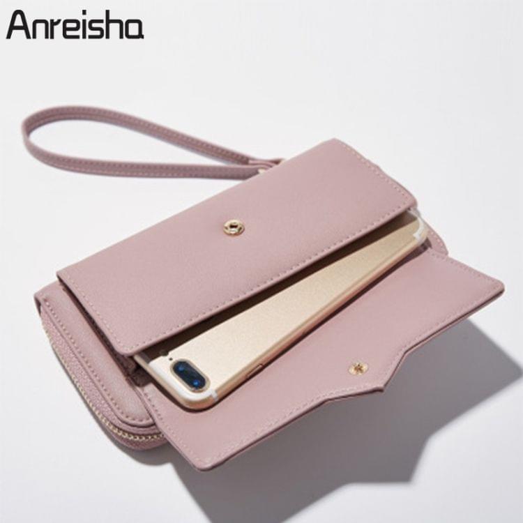 Long Woman Purse PU Leather Ladies Purses Card Holder(wine red)