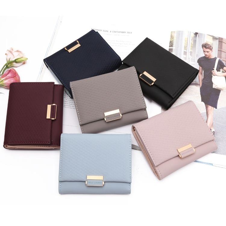 Luxury Wallet Female Leather Women Leather Purse Plaid Wallet Ladies Hot Change Card Holder Coin Small Purses for Girls(Wine red)