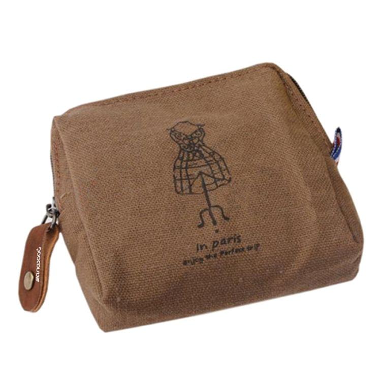 3 PCS Retro Classic Canvas Tower  Wallet Card Key Coin Purse Bag Pouch Case(White)