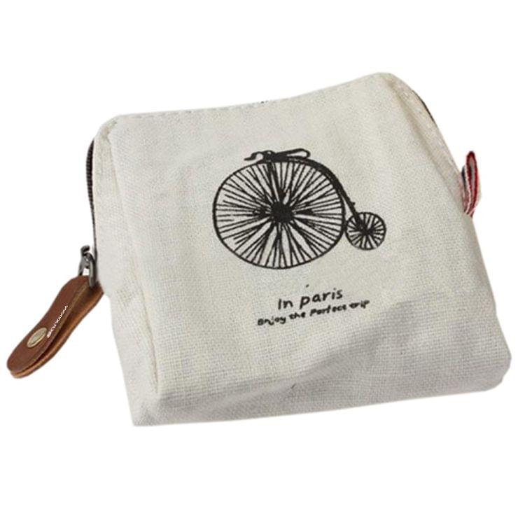 3 PCS Retro Classic Canvas Tower  Wallet Card Key Coin Purse Bag Pouch Case(White)