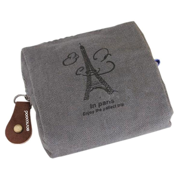 3 PCS Retro Classic Canvas Tower  Wallet Card Key Coin Purse Bag Pouch Case(White)