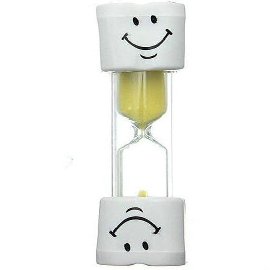 2 PCS Sand Clock 3 Minutes Smiling Face Decorative Hourglass Household Kids Toothbrush Timer Gifts(Yellow)