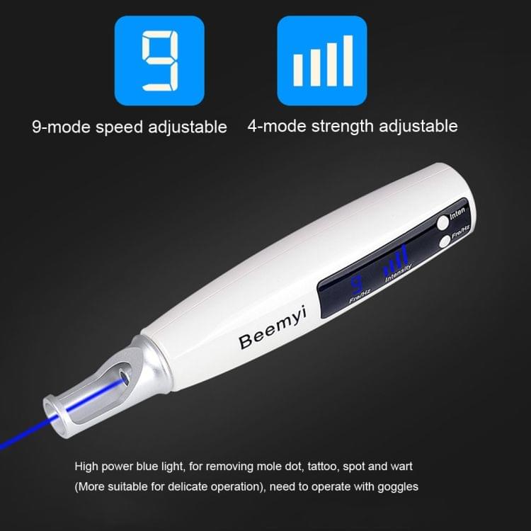 Handheld Picosecond Portable  (Removing Tattoo Freckle Mole Dot)  Machine Laser Plasma Beauty Care Pen, EU Plug(Blue Light)
