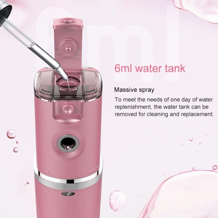 LSHOW YJK009 DC 5V 1A Hand-held Skin Care Water Atomizer Nano Sprayer Water Supplementary Instrument, Water Tank Capacity: 6ml(Pink)