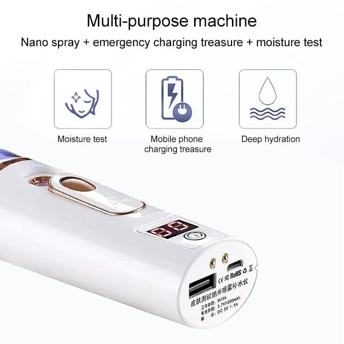 Nano Beauty Facial Sprayer Moisturizing Face Steaming Device, Capacity: 30ml (White)