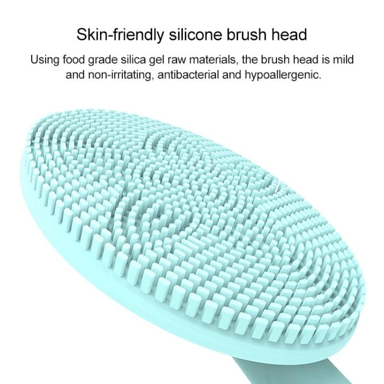 LSHOW YJK038 IPX6 Waterproof Hand-held Intelligent High Frequency Vibration Silicone Facial Cleaning Instrument (Blue)
