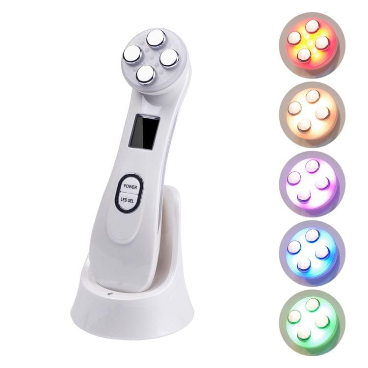 Radio Mesotherapy Electroporation Face Beauty Pen Radio Frequency LED Photon Face Skin Rejuvenation Remover Wrinkle(Pearl White)