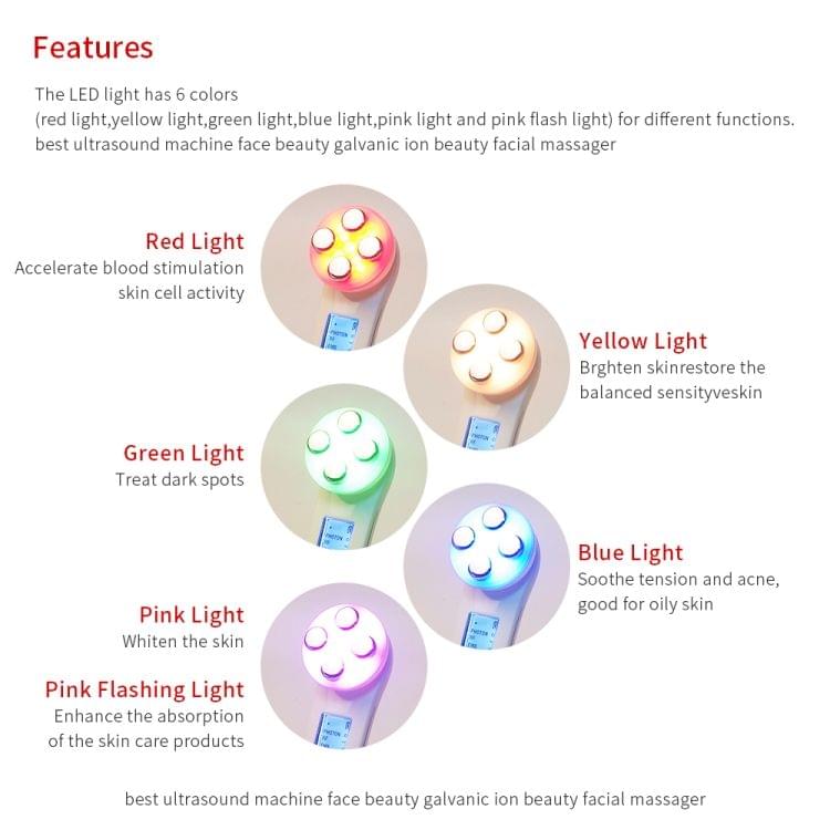 Radio Mesotherapy Electroporation Face Beauty Pen Radio Frequency LED Photon Face Skin Rejuvenation Remover Wrinkle(Pearl White)