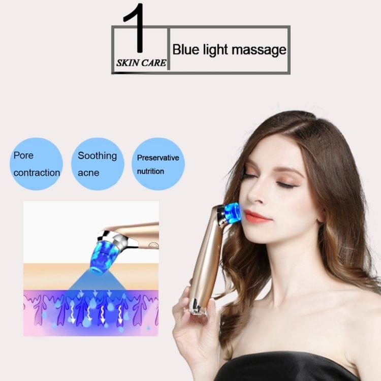 Portable USB Charging 5 Settings Electric Facial Cleaner Acne Remover Beauty Massager(White)